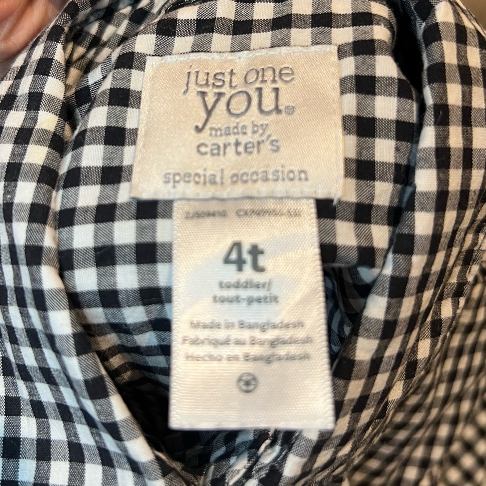 Carter's Checkered Black and White Button Down Shirt - Picture 3 of 3